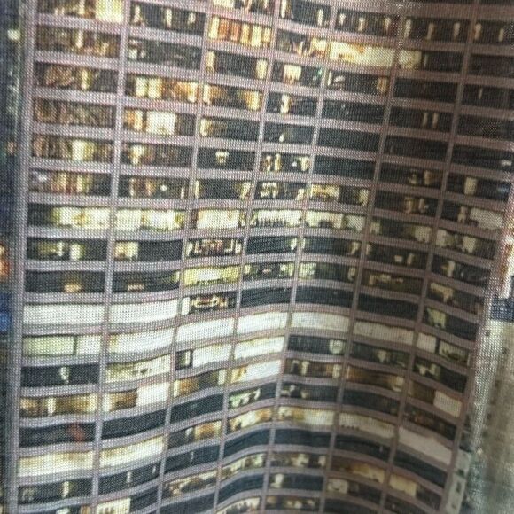 TRUE ROCK Cityscape V-Neck Tee - Blue and White L - Picture 4 of 16